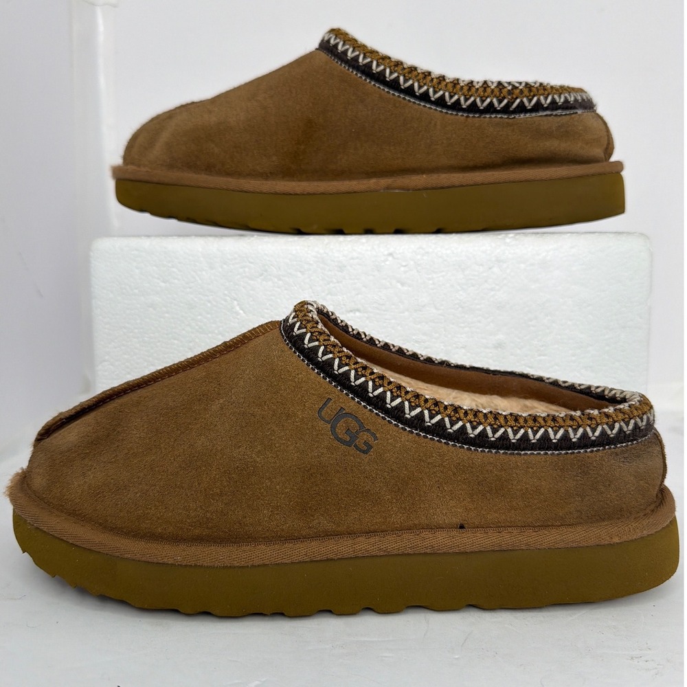 UGG Tasman Chestnut Suede Slippers 5955 Mens 9 Women 11 Brown Slip On Shoes